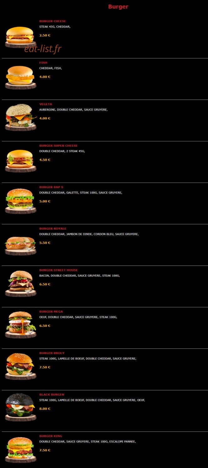 Street Food — carte page 12