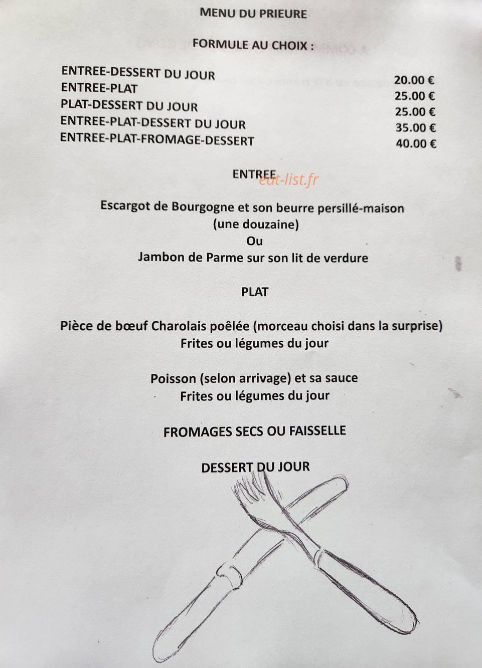 Auberge du Prieuré — carte page 4