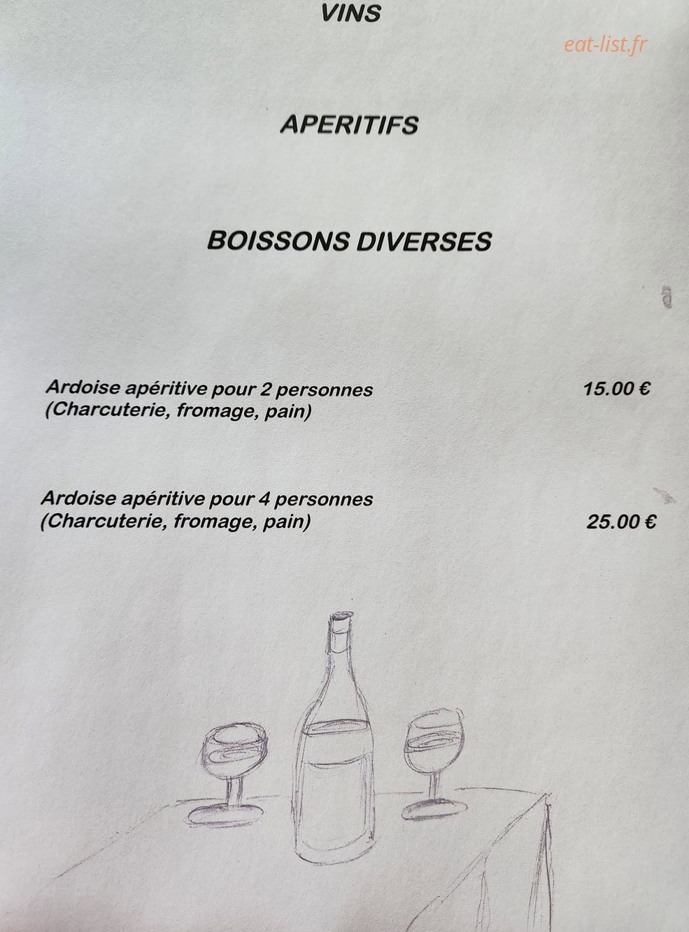Auberge du Prieuré — carte page 15