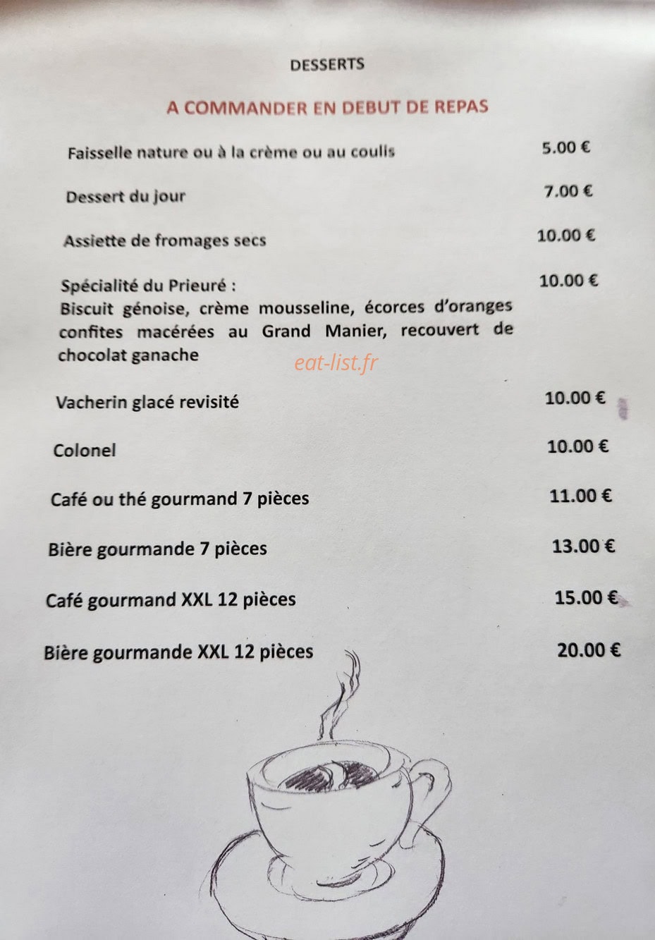 Auberge du Prieuré — carte page 3
