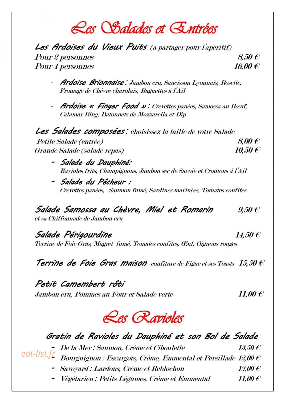 Le Vieux Puits — carte page 4