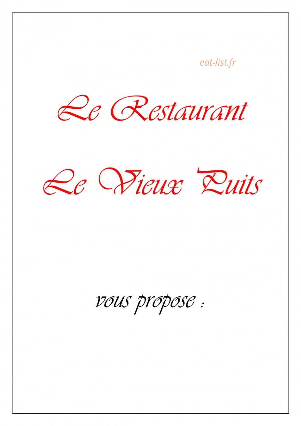Le Vieux Puits — carte page 1