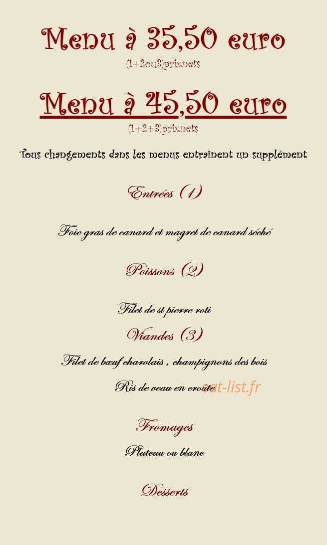 Auberge Du Val d'Arconce — carte page 3