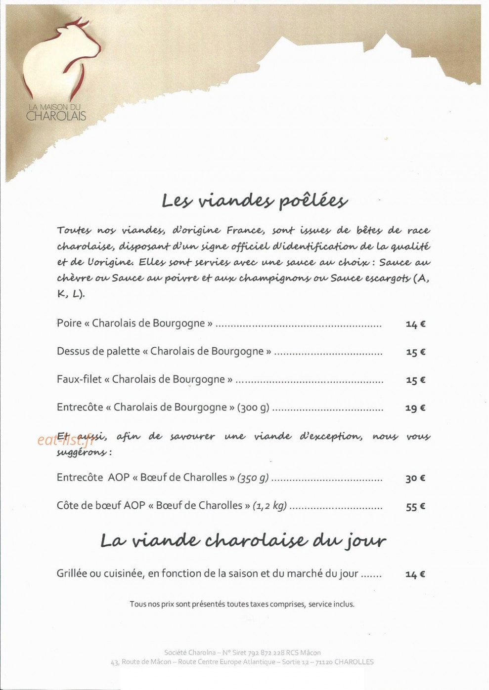 La Table — carte page 3