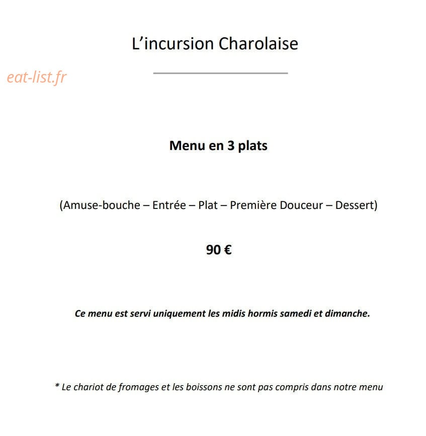 Restaurant Frédéric Doucet Maison Doucet — carte page 1