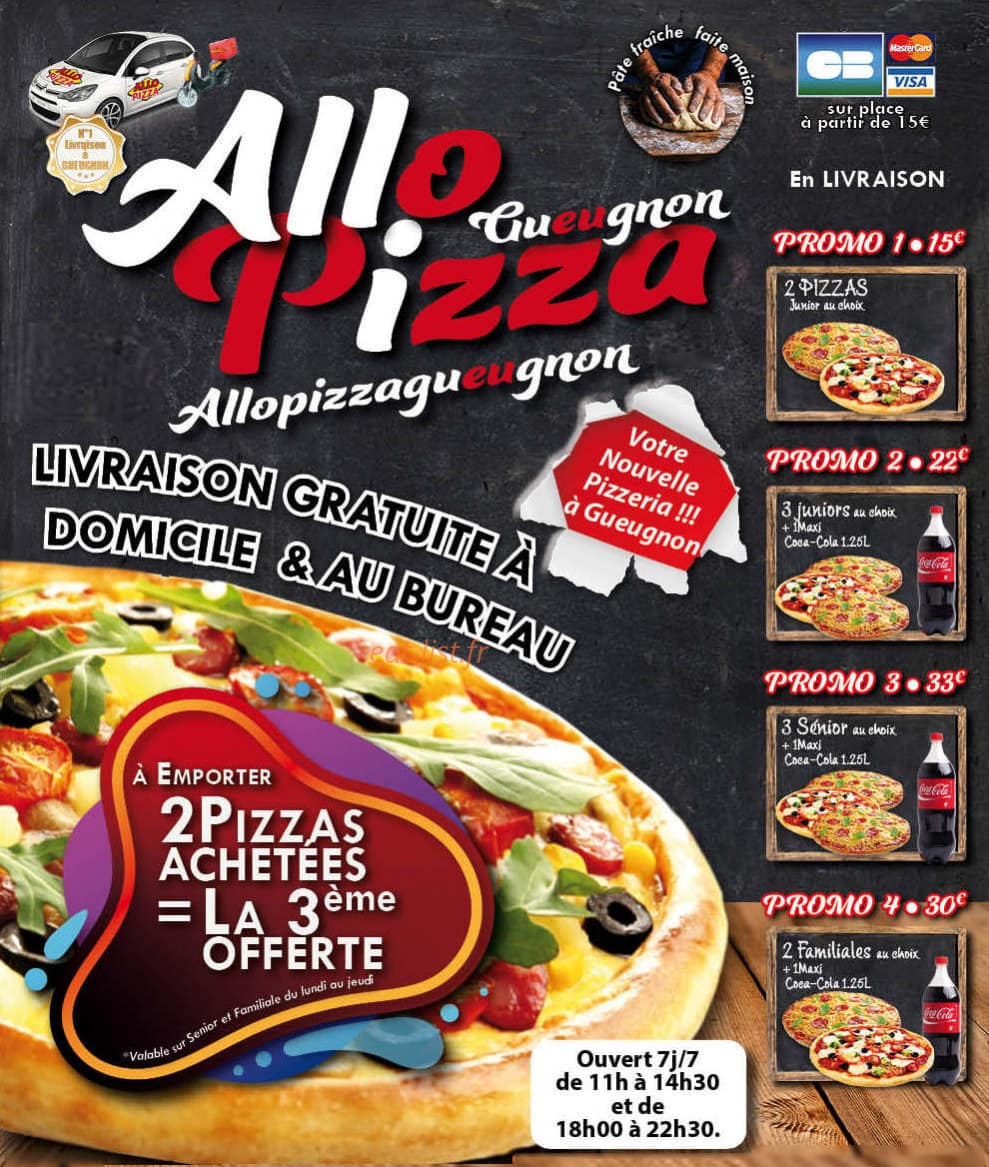 Allo Pizza — carte page 1