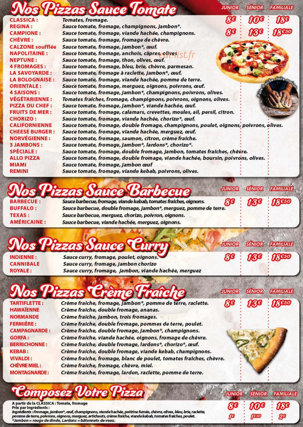 Allo Pizza — carte page 2