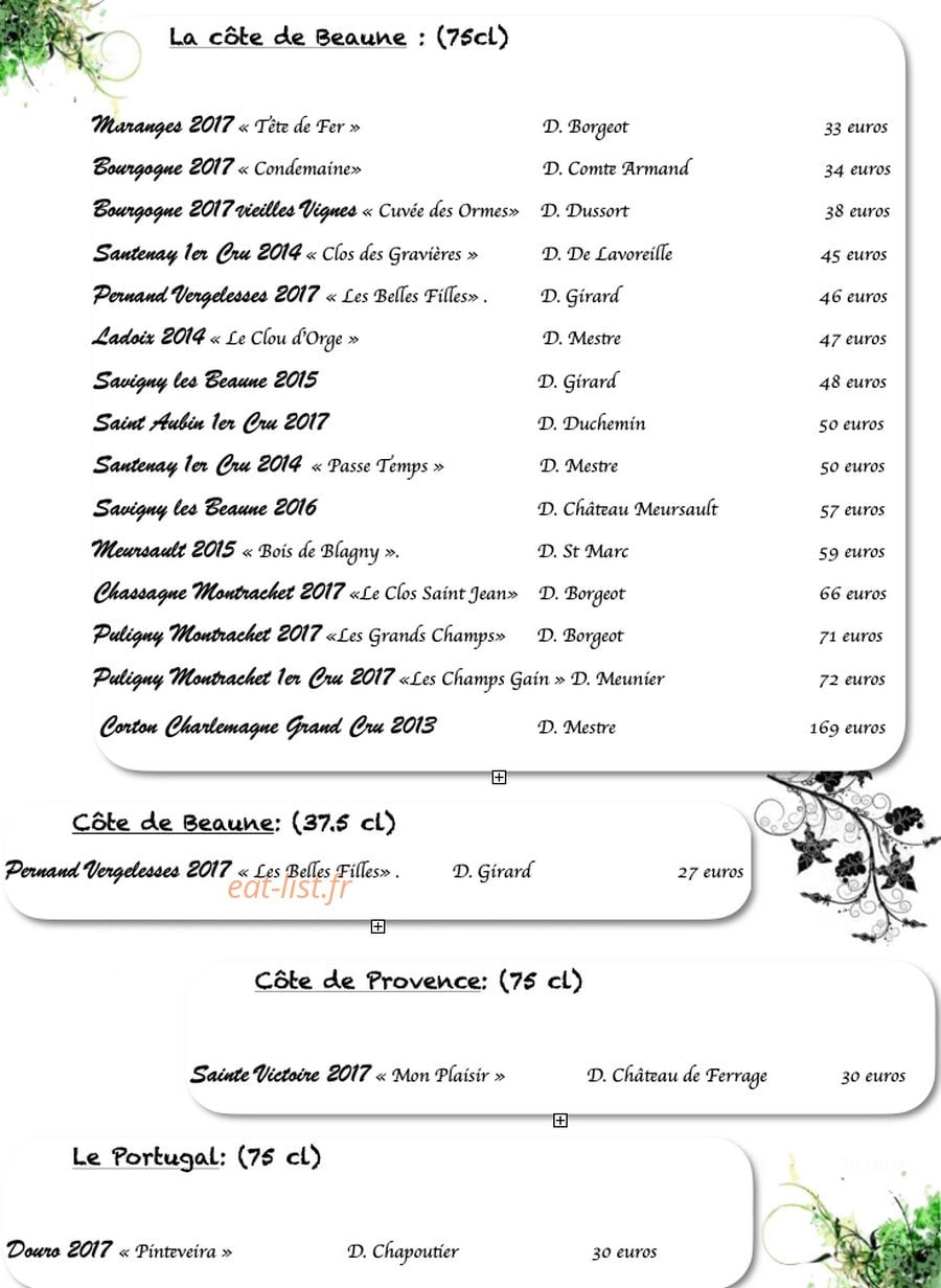 Cepages et Saveurs — carte page 4
