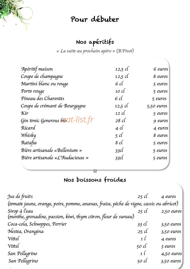 Cepages et Saveurs — carte page 2