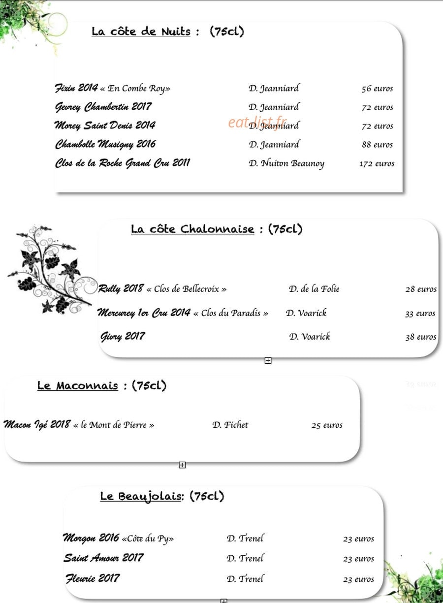 Cepages et Saveurs — carte page 6