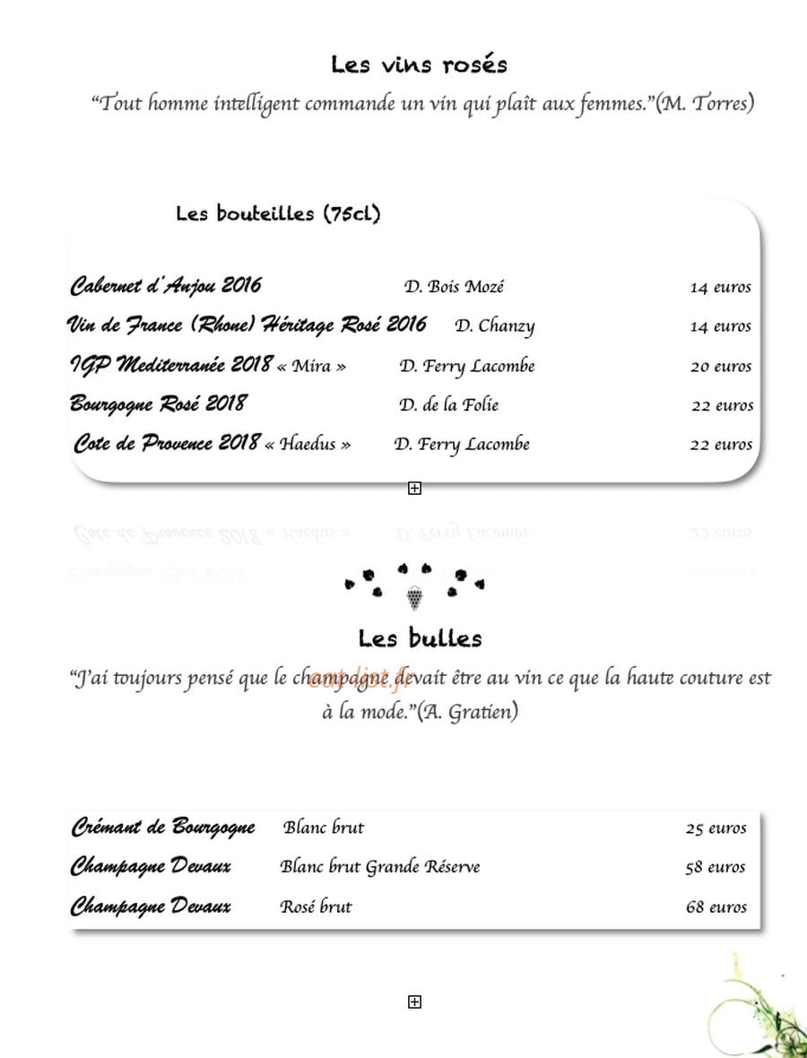 Cepages et Saveurs — carte page 7
