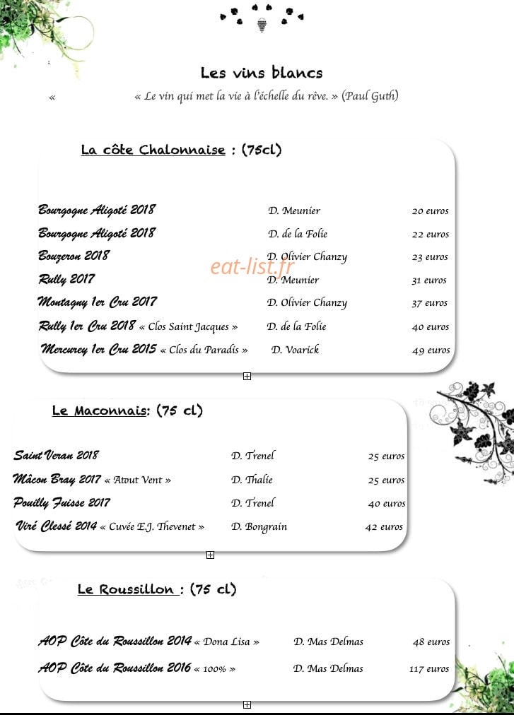 Cepages et Saveurs — carte page 3