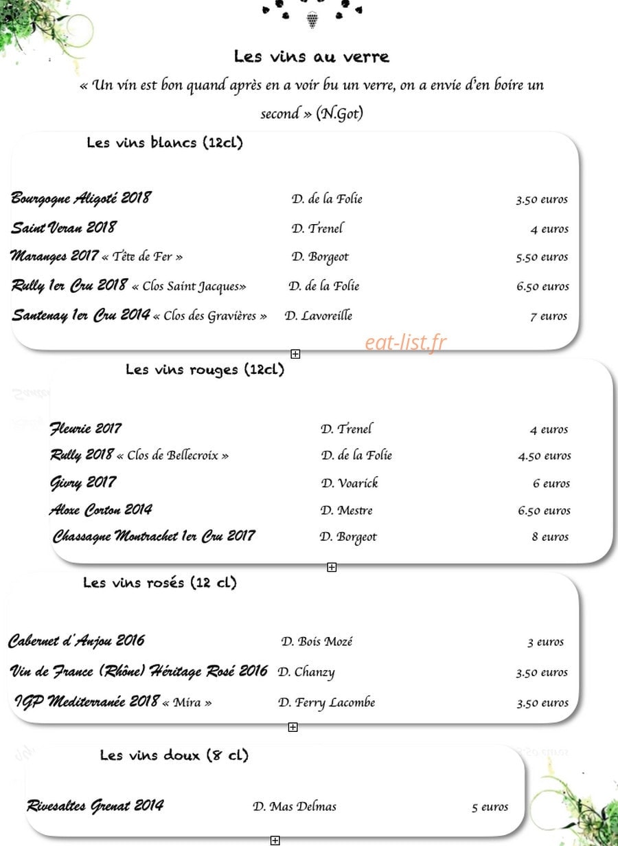 Cepages et Saveurs — carte page 8