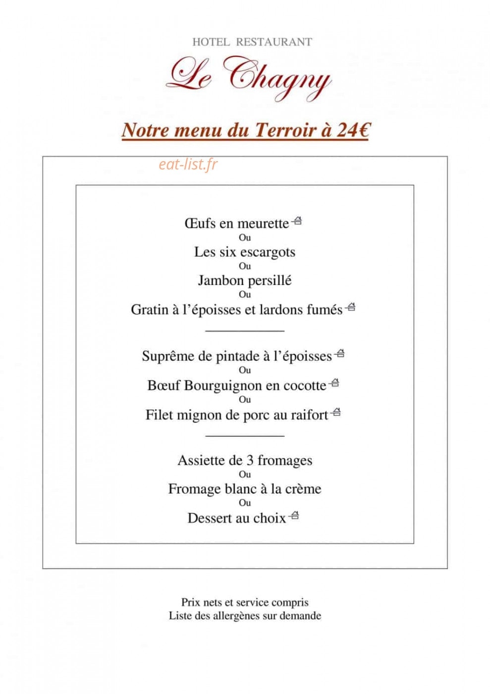 Le Chagny — carte page 1