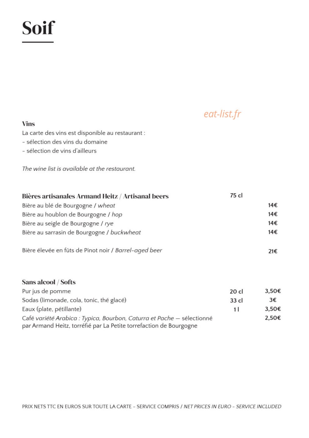 Chez Armand — carte page 3