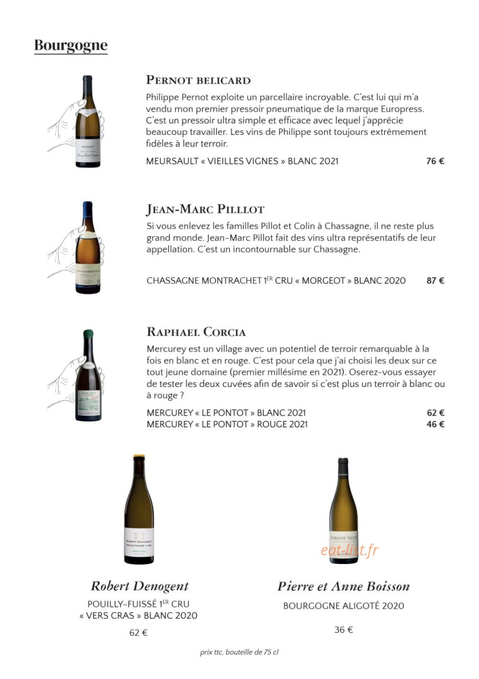 Chez Armand — carte page 16