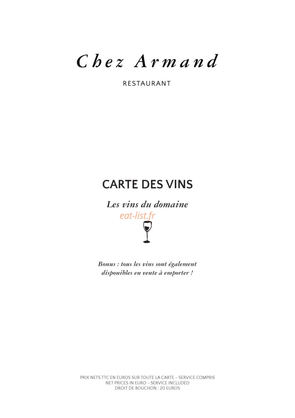 Chez Armand — carte page 4