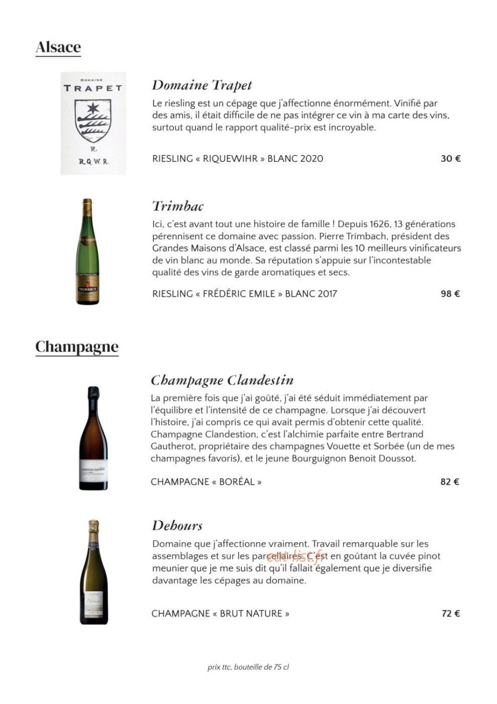 Chez Armand — carte page 11
