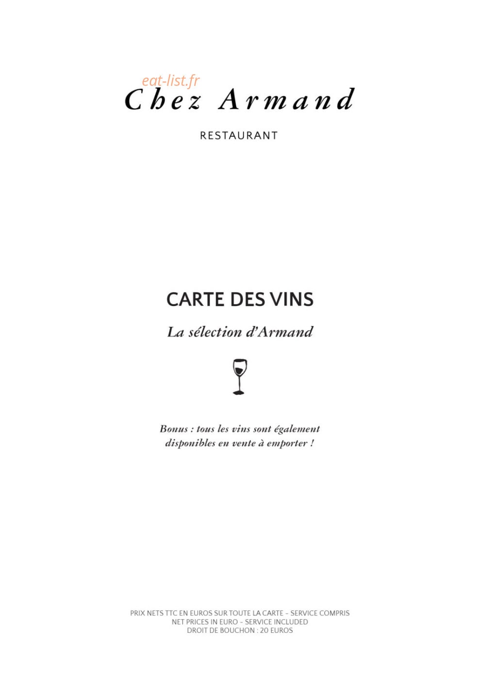 Chez Armand — carte page 8