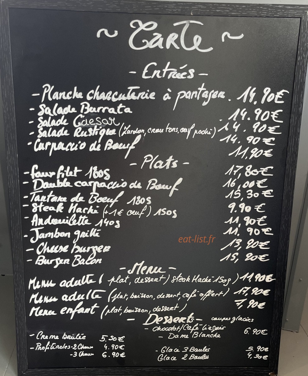 Au Petit Fontaines — carte page 1