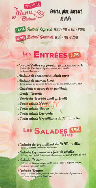 Bistrot du marché — carte page 1
