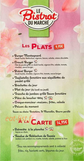 Bistrot du marché — carte page 2