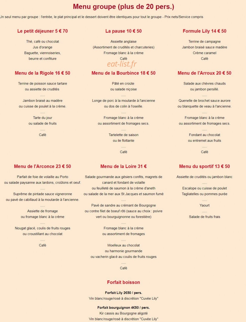 Chez Lily — carte page 2