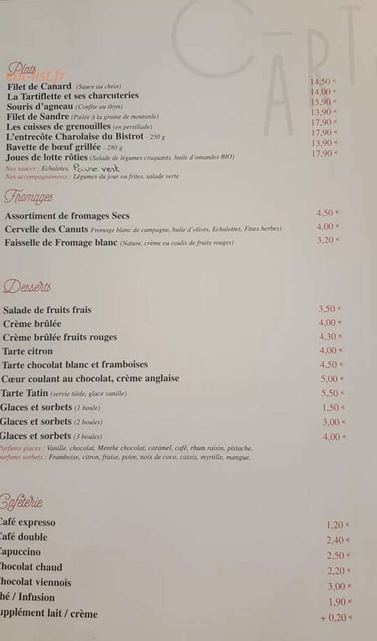 Le Bistrot Du Marché — carte page 3
