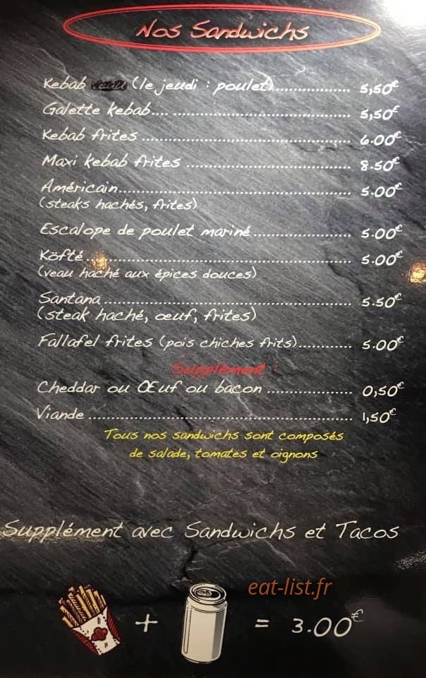 Restaurant Istanbul — carte page 1