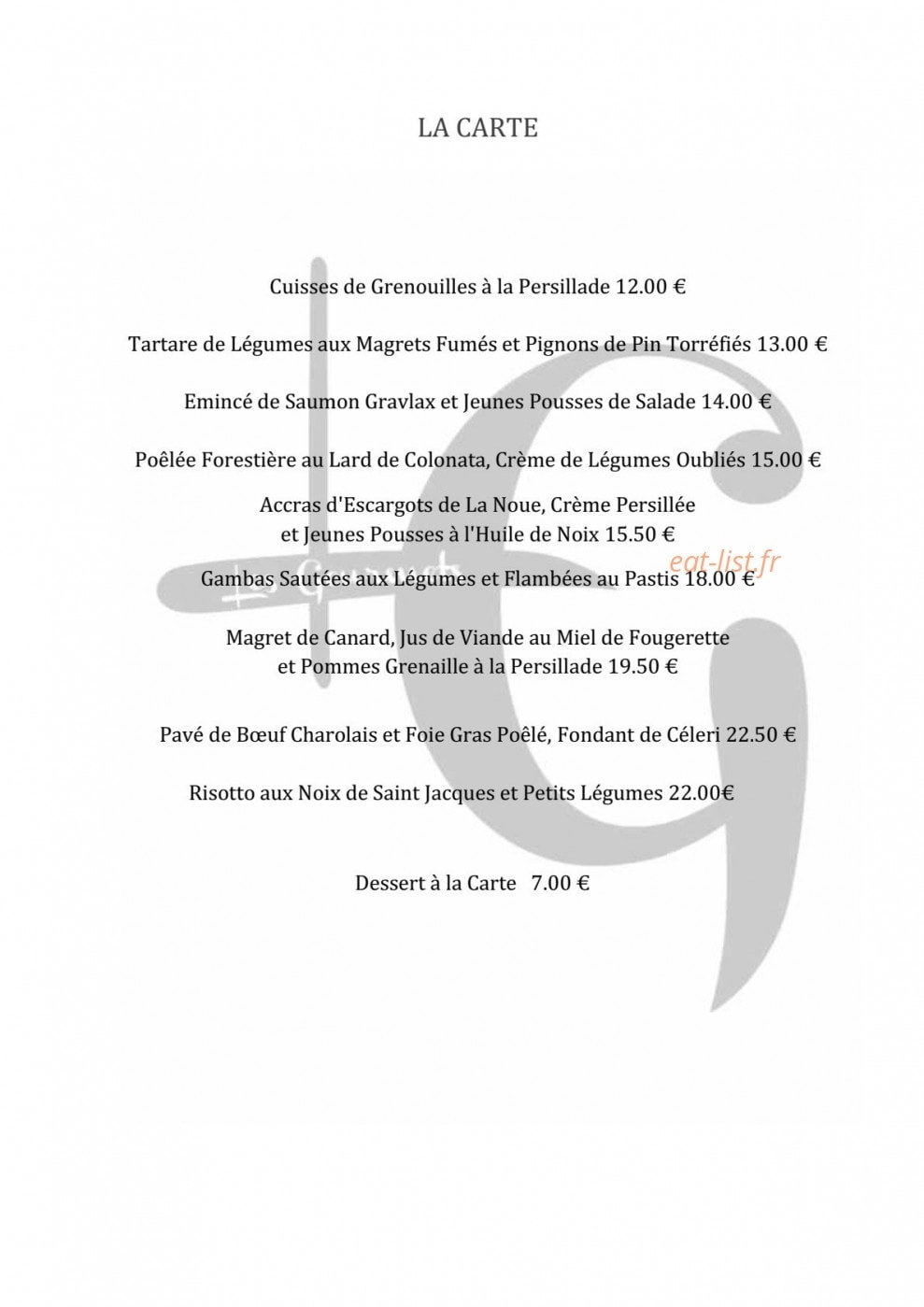 Les Gourmets — carte page 4