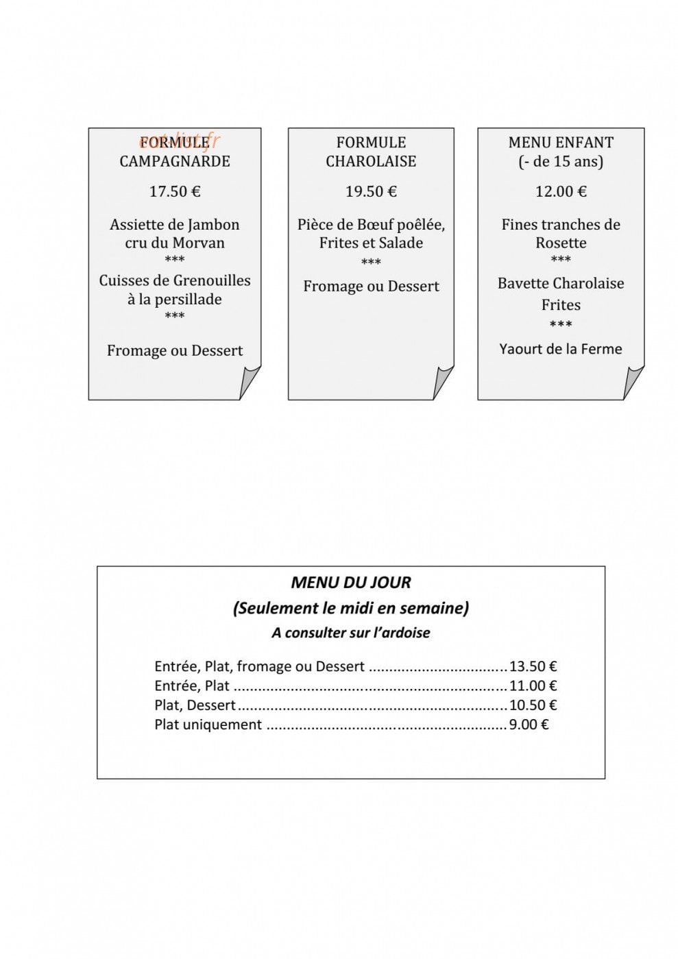 Les Gourmets — carte page 3