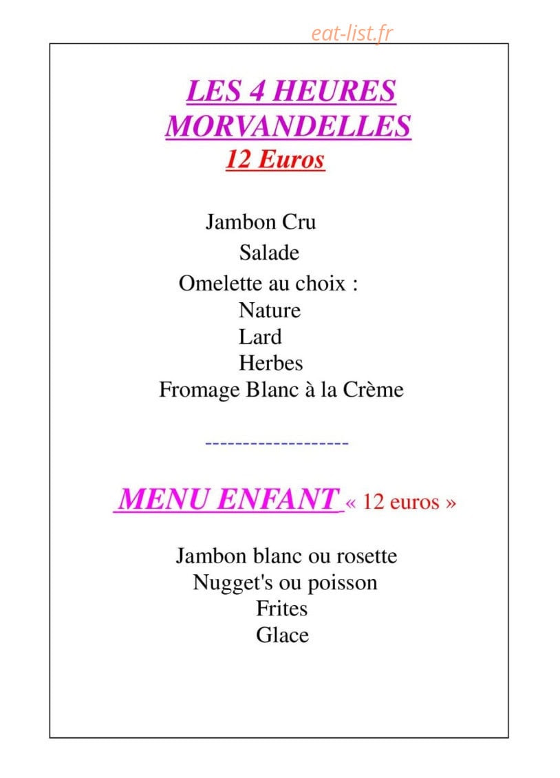 Le Relais Mesvrien — carte page 4
