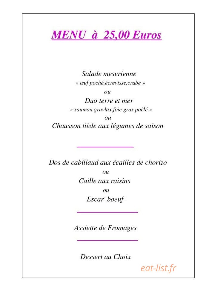 Le Relais Mesvrien — carte page 2