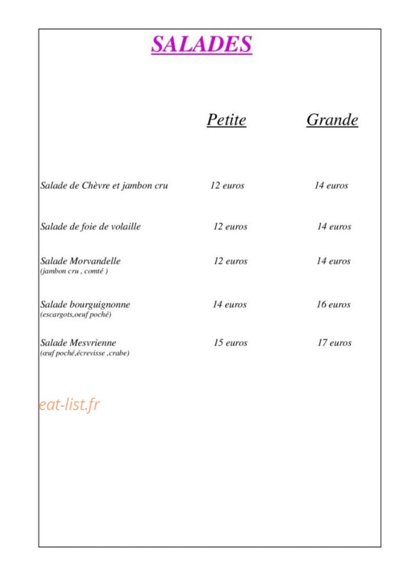 Le Relais Mesvrien — carte page 5