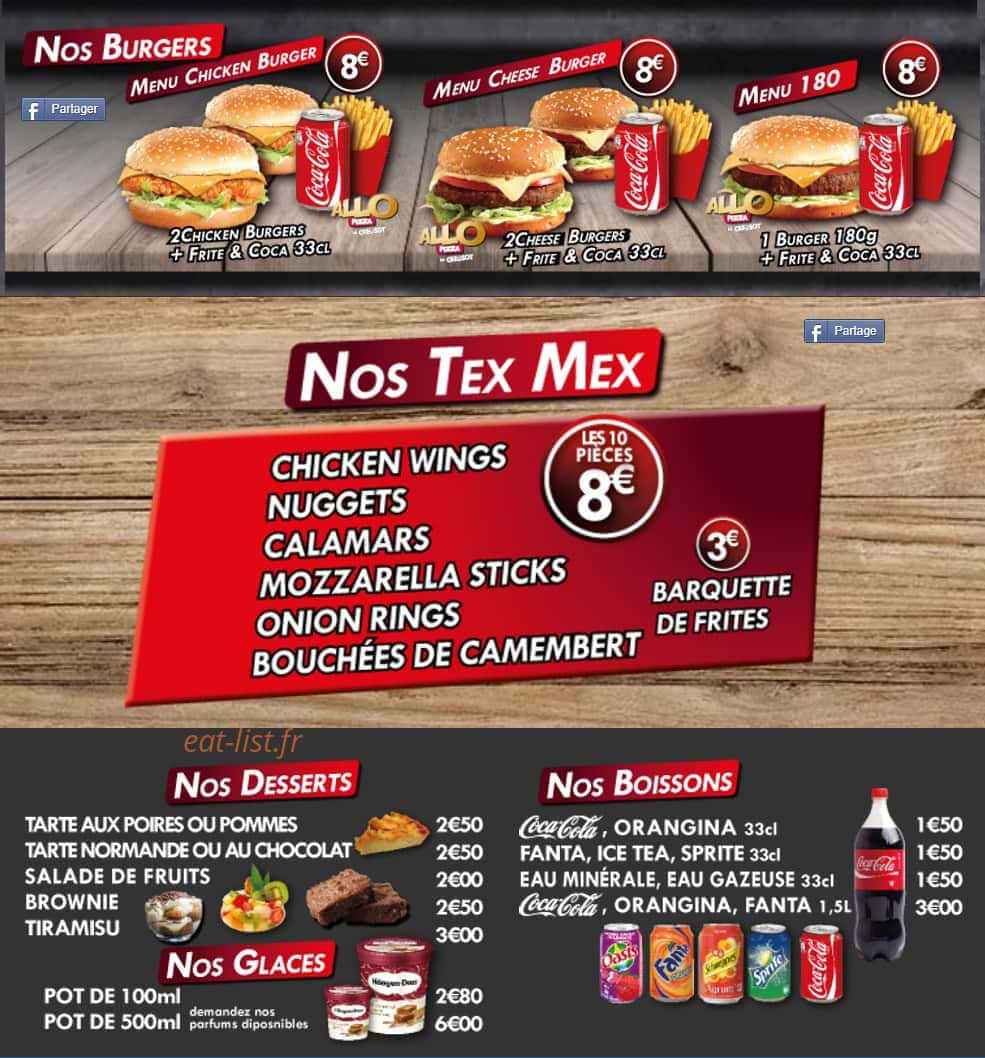 Allo Pizza — carte page 3