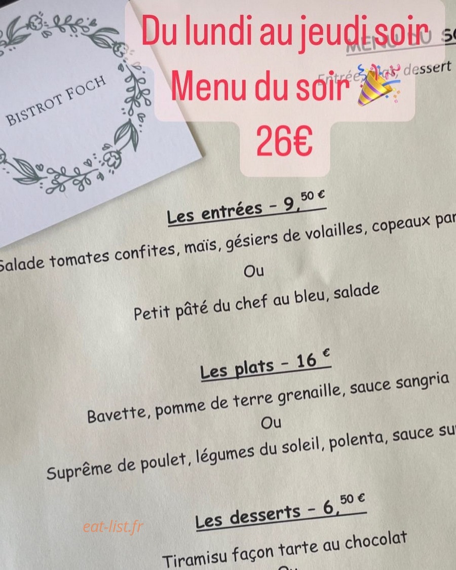 Bistrot Foch — carte page 1