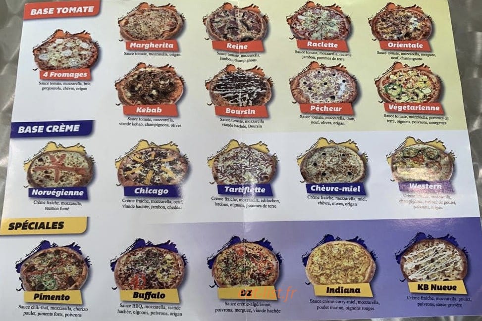 Burger Pizza 71 — carte page 1
