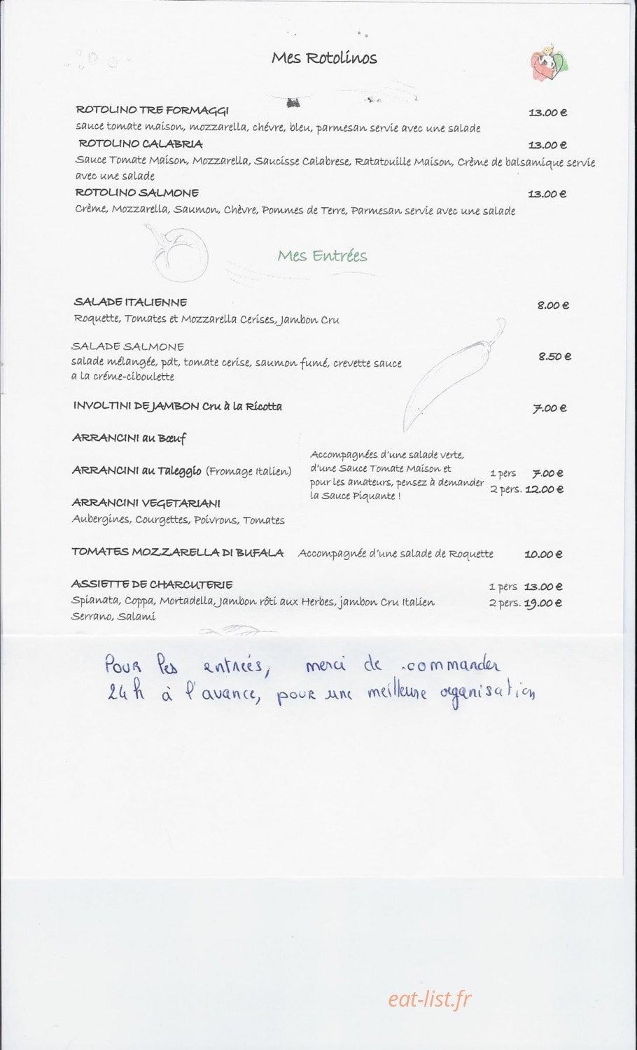 Calabria pizzeria — carte page 2