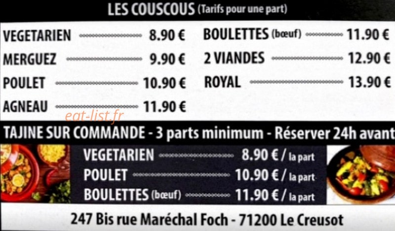 Couscous Bouss — carte page 2