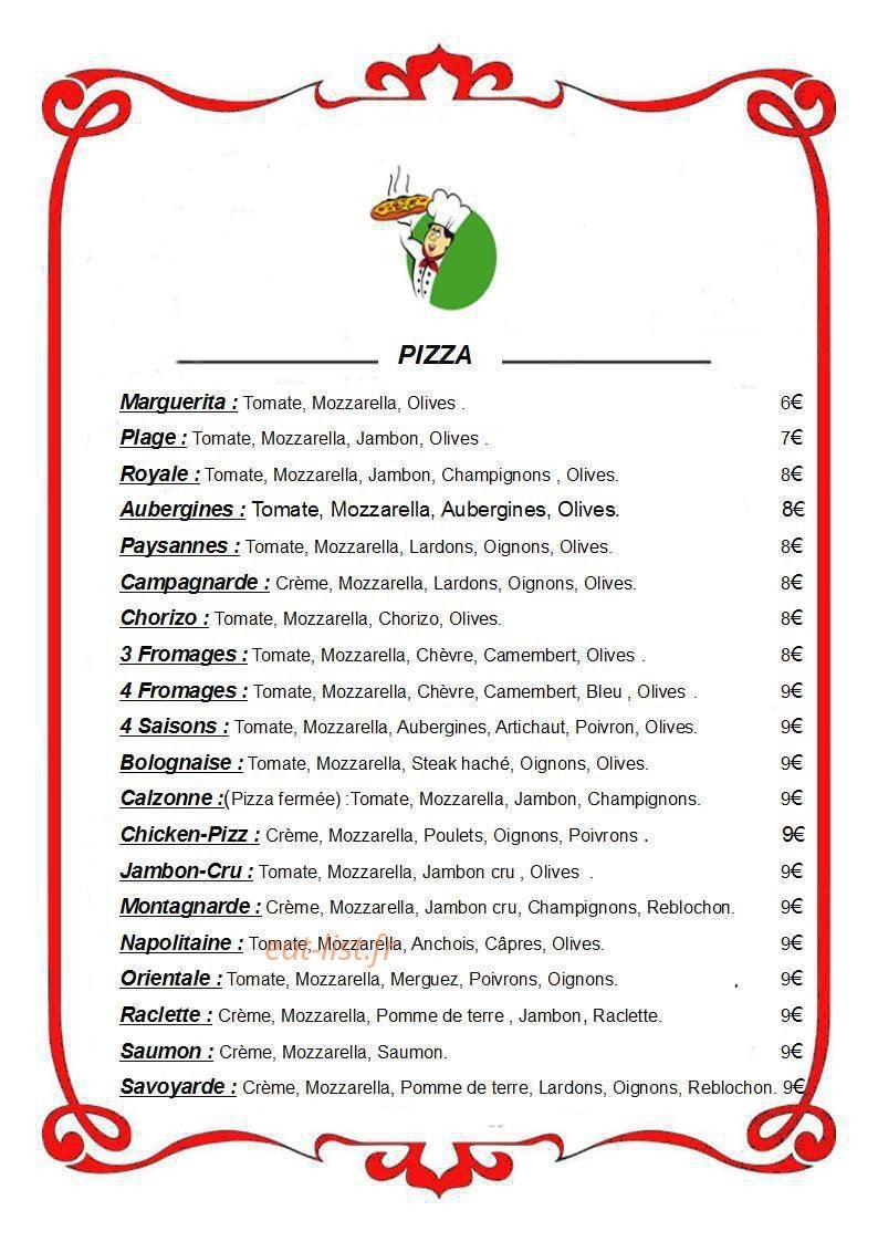 Will'Pizz — carte page 1