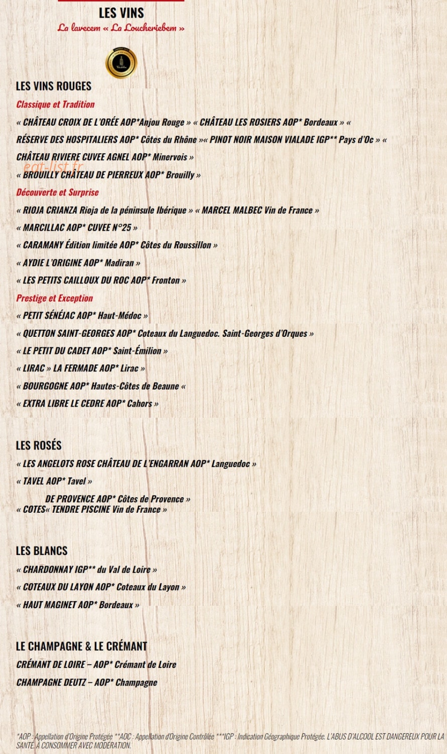 La Boucherie — carte page 8