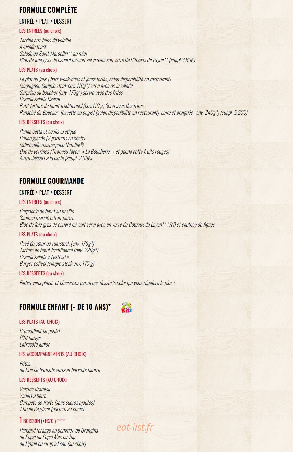 La Boucherie — carte page 10