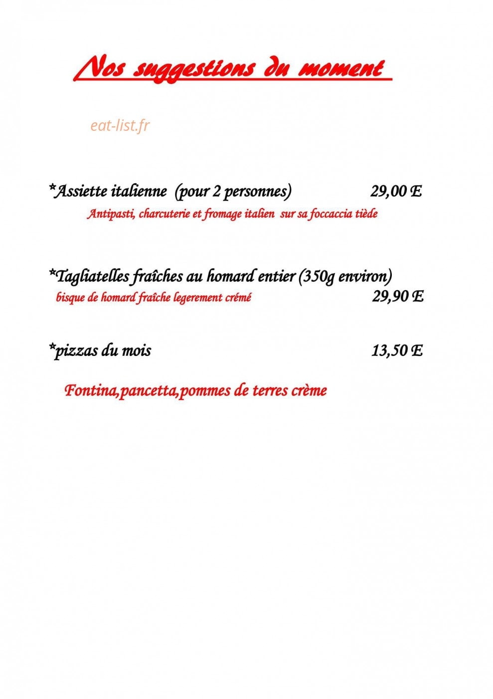 Le Passe Temps — carte page 7
