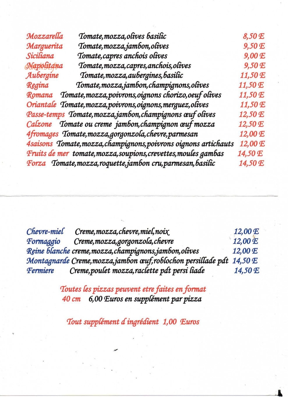 Le Passe Temps — carte page 8
