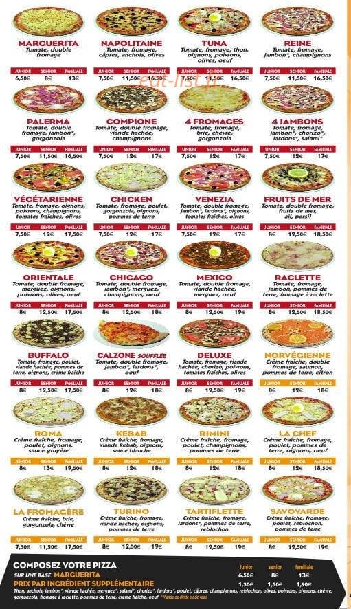 Planète Pizza — carte page 2