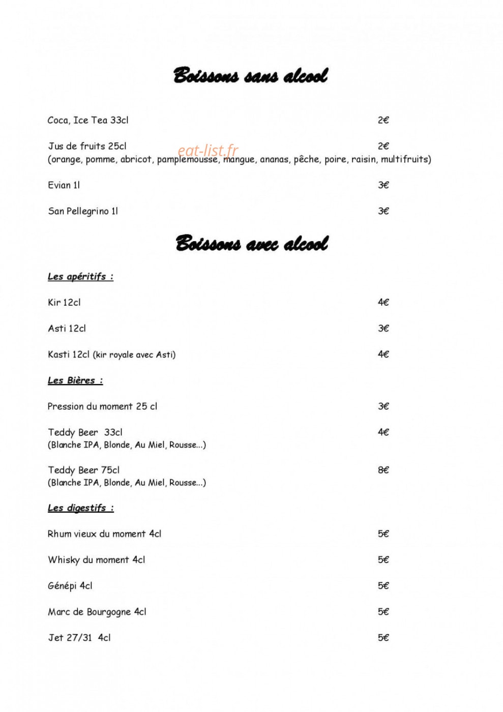 Soli Pizza Suin — carte page 2