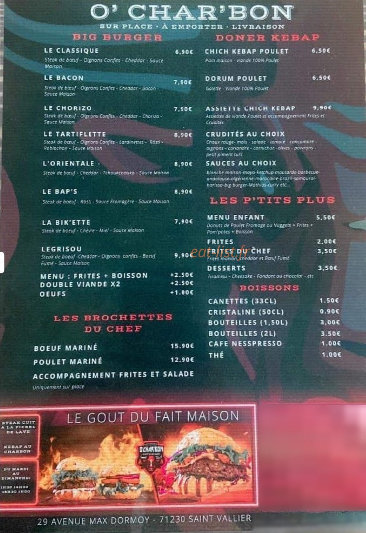 O'Char'Bon — carte page 1