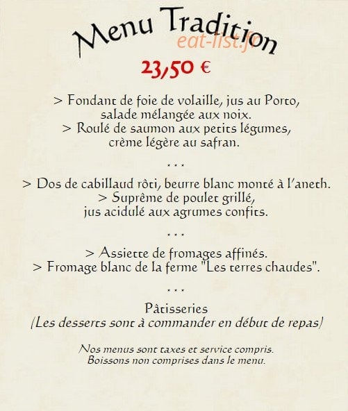 Restaurant Du Moulin — carte page 3