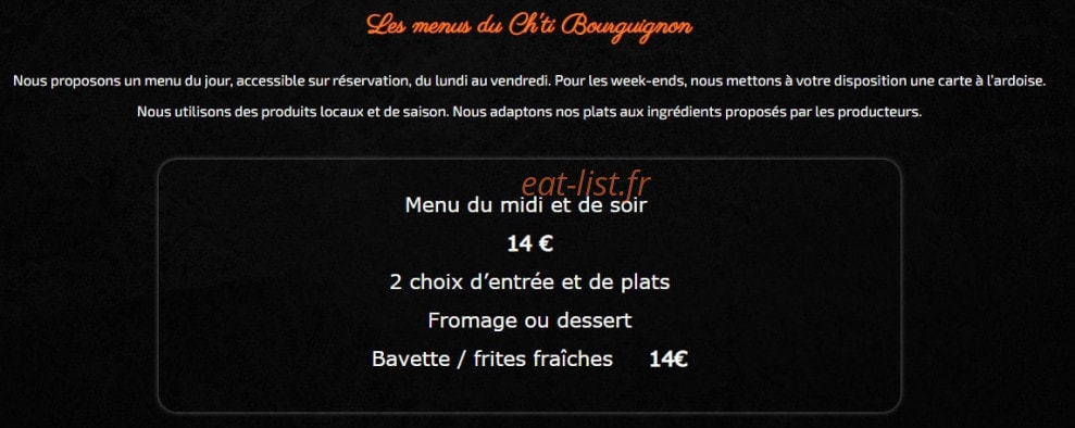 Le Ch'ti Bourguignon — carte page 2