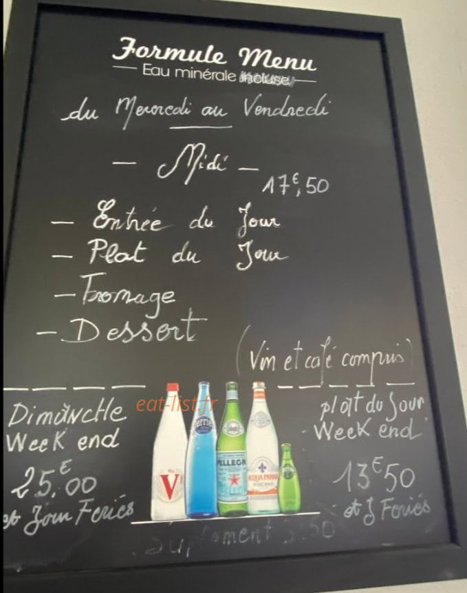 La Petite Auberge — carte page 1